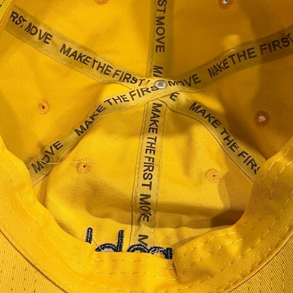 Bumble "Always Make the First Move" Dating Website Yellow Baseball Cap Hat UPF - Picture 5 of 5